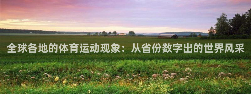 菲律宾ug环球官网：全球各地的体育运动现象：从省份数字出的世界风采